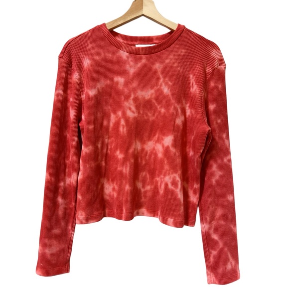 Anthropologie Tops - Anthropologie Shirt Women Medium Petite Red Thermal Boho Western Vampire Goth